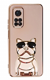 Eiroo Xiaomi Mi 10T Pro Bulldog Standl Pembe Silikon Klf