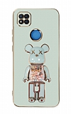 Eiroo Xiaomi Poco C3 Candy Bear Standl Yeil Silikon Klf