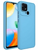 Eiroo Xiaomi Poco C40 Metal ereveli Ak Mavi Rubber Klf