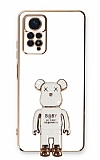 Eiroo Xiaomi Redmi Note 11 Pro Baby Bear Standl Beyaz Silikon Klf