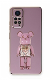 Eiroo Xiaomi Redmi Note 11 Pro Candy Bear Standl Mor Silikon Klf