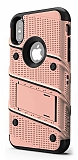Eiroo Zag Armor iPhone X / XS Standl Ultra Koruma Rose Gold Klf