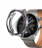 Huawei Watch GT 3 Pro 46mm Ekran Koruyucu Gri Silikon Klf