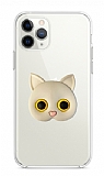 iPhone 11 Pro Max Kedi Figrl Telefon Tutuculu Gri Silikon Klf