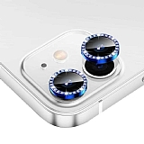 iPhone 12 Mini 5.4 in Crystal Tal Mavi Kamera Lensi Koruyucu
