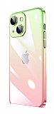 iPhone 12 Geili Kamera Korumal Yeil-Pembe Silikon Klf