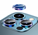 iPhone 12 Pro Max 6.7 in Crystal Tal Mavi Kamera Lensi Koruyucu