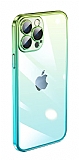 iPhone 13 Pro Max Geili Kamera Korumal Yeil-Mavi Silikon Klf
