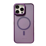 iPhone 13 Pro Max Magsafe zellikli Buzlu Mor Rubber Klf