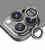 iPhone 14 Pro Max Crystal Siyah Tal Kamera Lensi Koruyucu