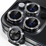 iPhone 15 Pro Siyah Crystal Tal Kamera Lensi Koruyucu