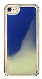 iPhone 7 / 8 Neon Kumlu Mavi Silikon Klf