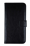 iPhone SE / 5 / 5S Czdanl Kapakl Siyah Deri Klf