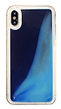 iPhone X / XS Neon Kumlu Lacivert Silikon Klf
