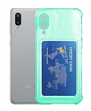 Samsung Galaxy A02 Kartlkl Kamera Korumal effaf Yeil Rubber Klf