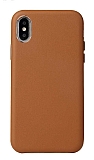 iPhone XS Max Metal Tulu Kahverengi Deri Klf