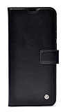 Kar Deluxe Samsung Galaxy S23 Ultra Kapakl Czdanl Siyah Deri Klf