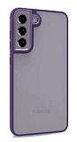 Lux Metal Serisi Samsung Galaxy S21 FE 5G Mat Mor Kenarl effaf Silikon Klf