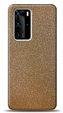 Dafoni Huawei P40 Pro Gold Parlak Simli Telefon Kaplama