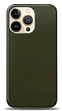 Dafoni iPhone 13 Pro Metalik Parlak Grnml Koyu Yeil Telefon Kaplama