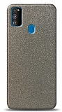 Dafoni Samsung Galaxy A21s Silver Parlak Simli Telefon Kaplama