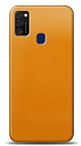 Dafoni Samsung Galaxy M21 Metalik Parlak Grnml Sar Telefon Kaplama