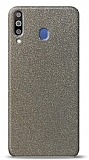 Dafoni Samsung Galaxy M30 Silver Parlak Simli Telefon Kaplama
