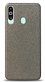 Dafoni Samsung Galaxy M40 Silver Parlak Simli Telefon Kaplama