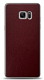 Dafoni Samsung Galaxy Note FE Bordo Deri Grnml Telefon Kaplama