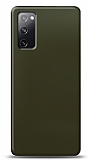 Dafoni Samsung Galaxy S20 FE Metalik Parlak Grnml Koyu Yeil Telefon Kaplama
