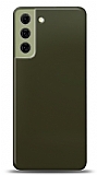 Dafoni Samsung Galaxy S21 FE 5G Metalik Parlak Grnml Koyu Yeil Telefon Kaplama
