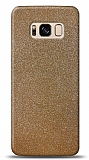 Dafoni Samsung Galaxy S8 Gold Parlak Simli Telefon Kaplama