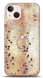 Eiroo Bright iPhone 13 Mini Sulu Simli Gold Silikon Klf