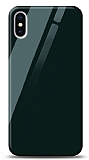 Eiroo iPhone X / XS Silikon Kenarl Yeil Cam Klf