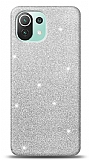 Eiroo Silvery Xiaomi Mi 11 Lite 5G Simli Silver Silikon Klf