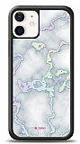 Dafoni Hologram iPhone 12 Mini 5.4 in Beyaz Mermer Desenli Klf