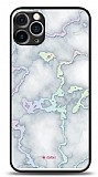 Dafoni Hologram iPhone 12 Pro 6.1 in Beyaz Mermer Desenli Klf