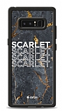 Dafoni Glossy Samsung Galaxy Note 8 Kiiye zel simli Simli Siyah Mermer Klf