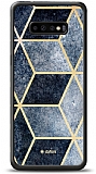 Dafoni Glossy Samsung Galaxy S10 Plus Simli Mavi Prizma Klf