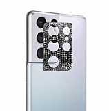 Samsung Galaxy S21 Ultra Tal Siyah Kamera Lensi Koruyucu