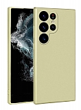 Samsung Galaxy S23 Ultra Kamera Korumal Mat Gold Silikon Klf
