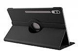 Samsung Galaxy Tab S9 Ultra 360 Derece Dner Standl Siyah Deri Klf