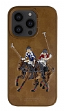 Santa Barbara Jockey Polo Racquet Club iPhone 14 Pro Max Kahverengi Deri Klf