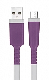Micro USB Mor Kablo Koruyucu
