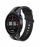 Huawei Watch 3 Pro Beyaz izgili Silikon Kordon
