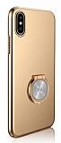 Xundd Vette Series iPhone X / XS Silikon Kenarl Gold Deri Klf