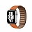 Apple Watch 4 / Watch 5 Koyu Turuncu Deri Kordon 44 mm