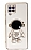 Eiroo Astronot Samsung Galaxy A12 / M12 Standl Beyaz Silikon Klf