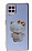 Eiroo Aynal Kitty Samsung Galaxy A22 4G Standl Mavi Silikon Klf