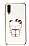 Eiroo Aynal Kitty Samsung Galaxy A50 Standl Beyaz Silikon Klf